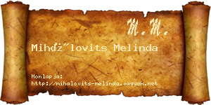 Mihálovits Melinda névjegykártya